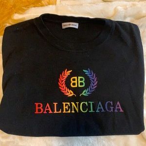 Balenciaga Rainbow Logo Tee